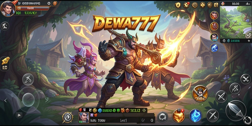 Tampilan gameplay DEWA777 yang menakjubkan di dunia fantasi.
