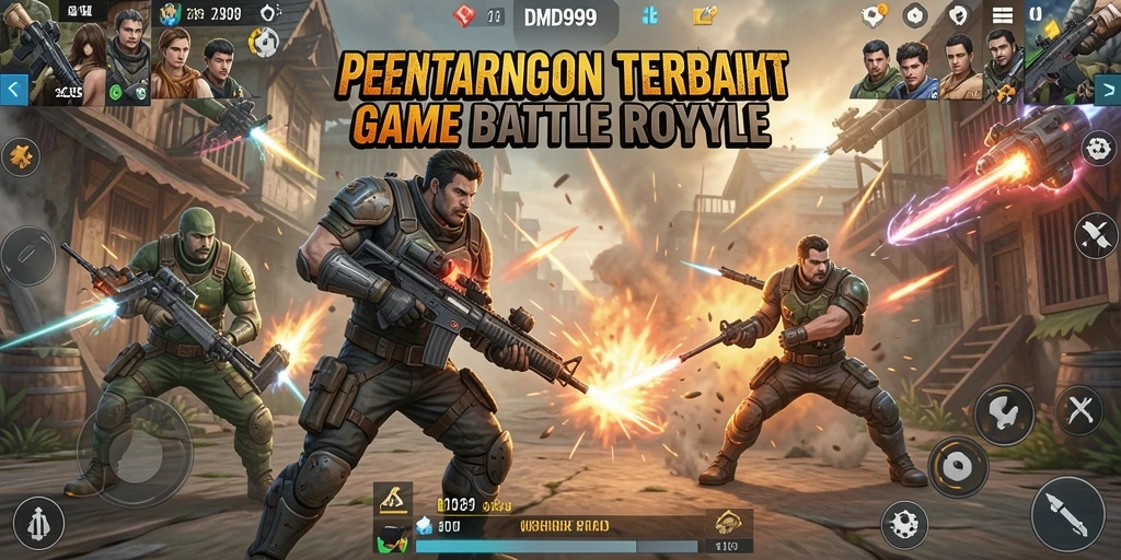 Tangkapan layar DMD999 menampilkan pertempuran intens di arena Battle Royale.