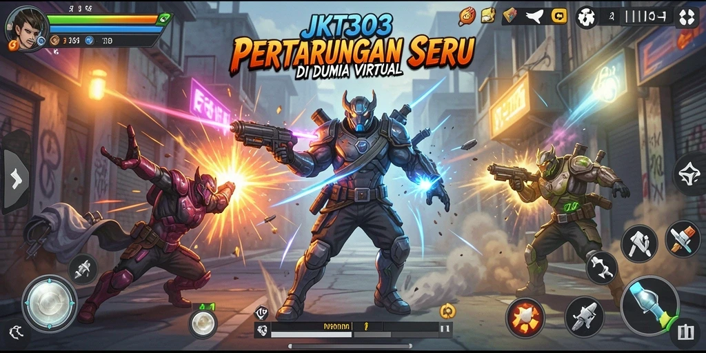 Tampilan aksi seru dalam game Fighting JKT303 yang menegangkan.