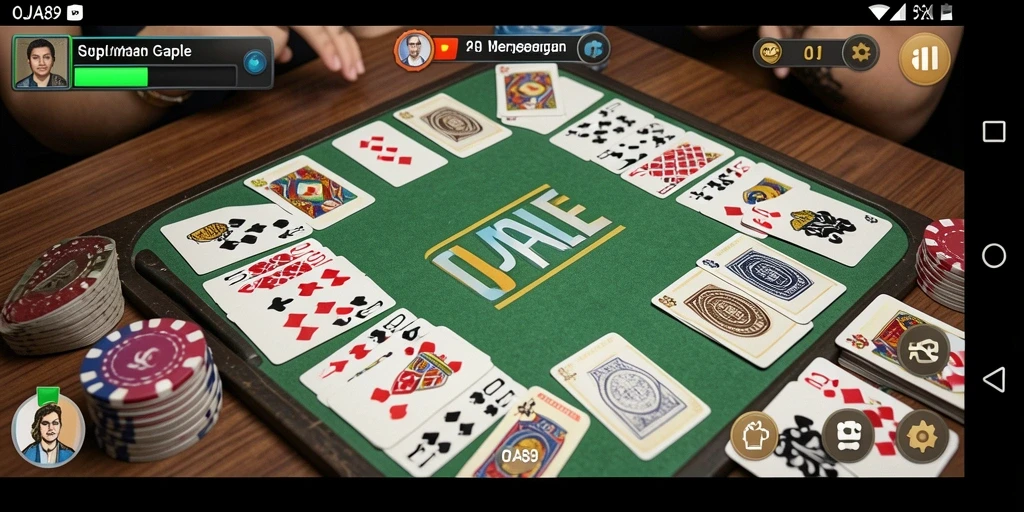 Tampilan gameplay seru OJA89 dalam permainan Gaple.