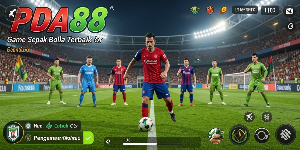 Screenshot gameplay <strong>POA88</strong> yang menunjukkan aksi sepak bola yang mendebarkan.